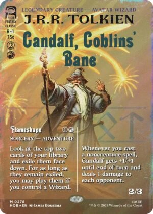 Gandalf, Goblins' Bane (Borderless) (Surge Foil) - The Hobbit (HOB)