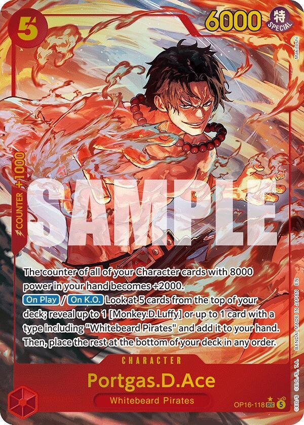 Portgas.D.Ace (118) (Alternate Art) - The Time of Battle (OP16)